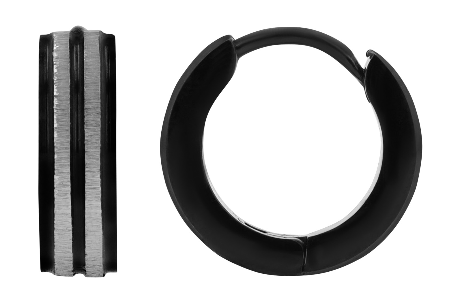 "Keane" Edelstahl Creolen Ø 9 mm (Herren/ Unisex), bicolor