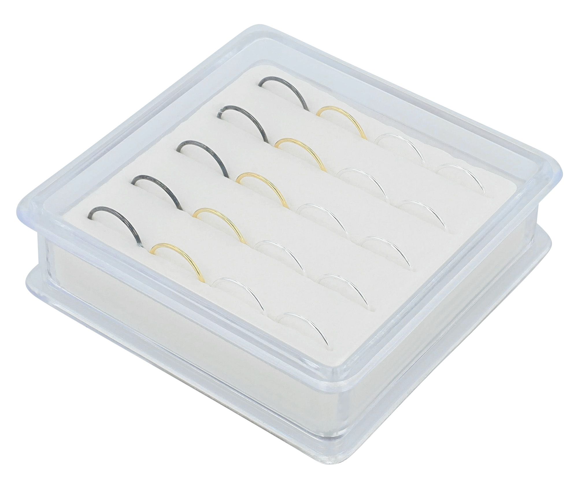 "Voncia" offener Nasenring/ Nasenpiercing , 925/- Echt Silber, rhodiniert, 3 Varianten, VE-20 Stück