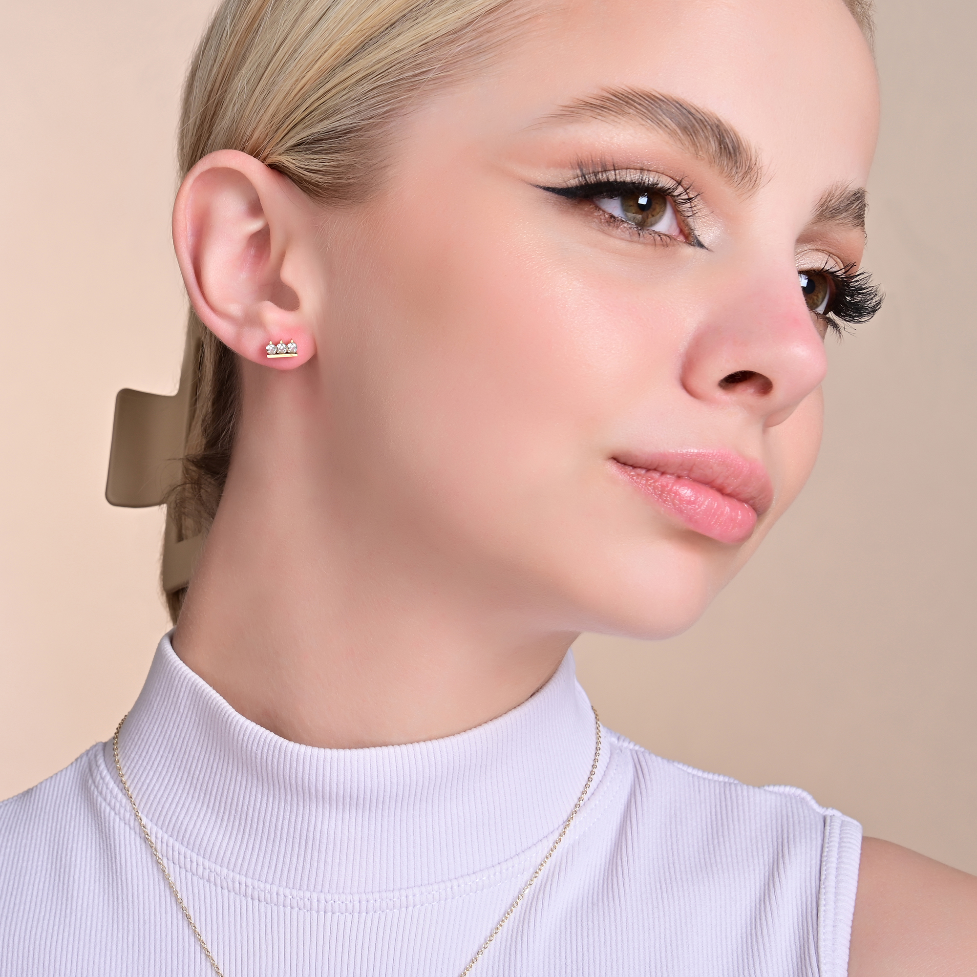 "Suma", Edelstahl Ohrstecker/-piercing, Zirkonia