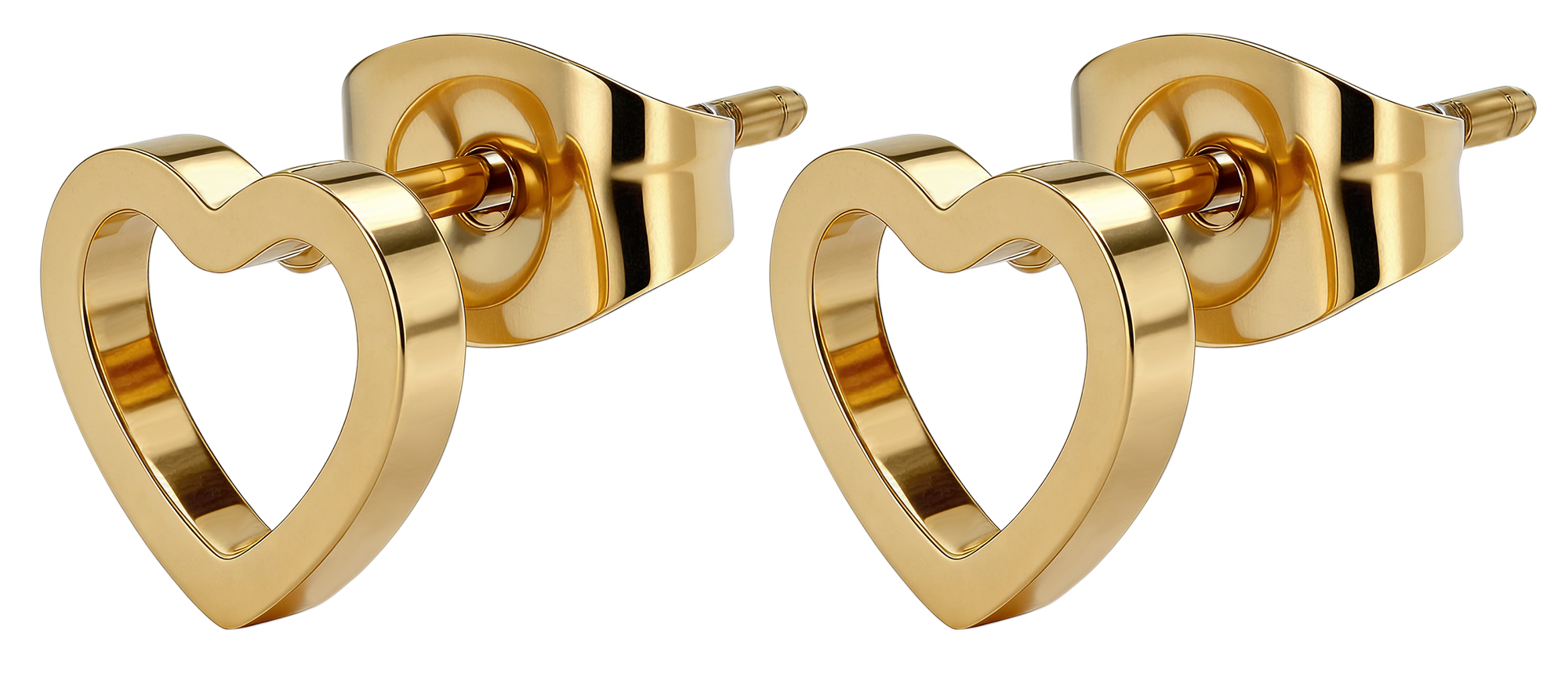 "Erida" Edelstahl (Kinder-) Ohrstecker - Herz, goldfarben