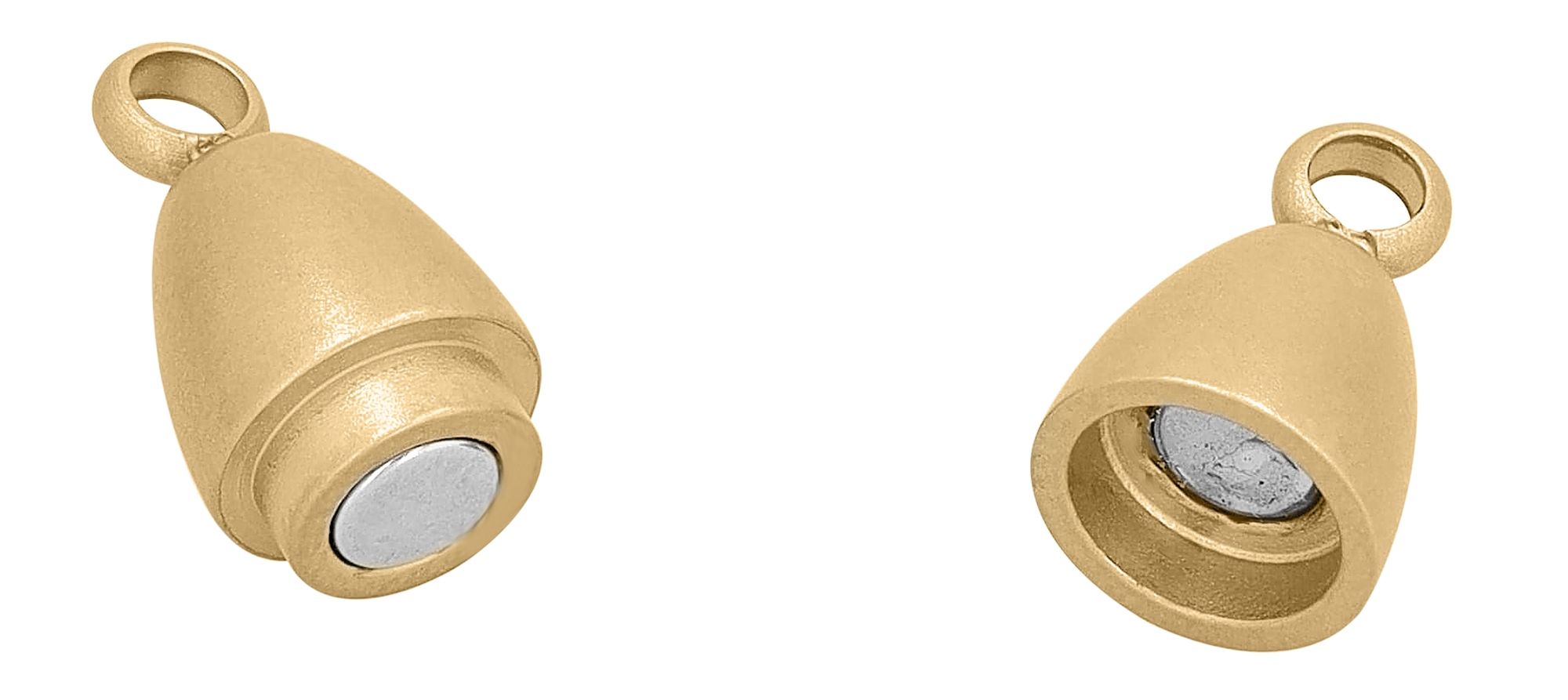 Magnetschließe oval, Edelstahl goldfarben mattiert,  6 mm