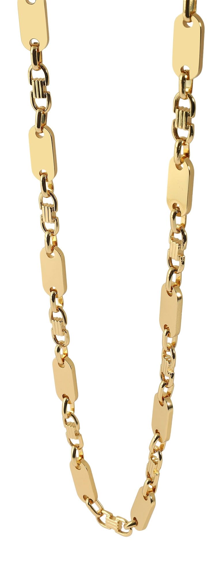 "Benja", Edelstahl Plattenkette, goldfarbig, 60 cm/ 8 mm