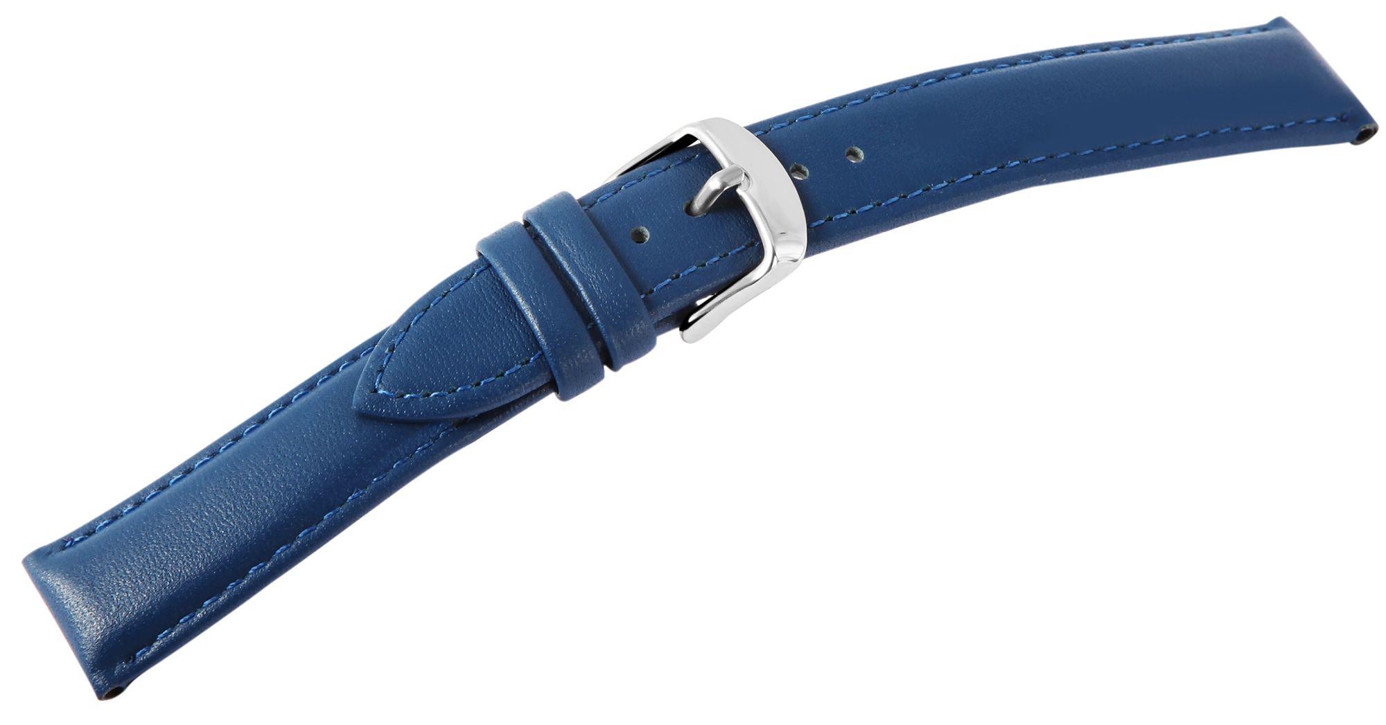 Echtleder-Uhrenarmband, dunkelblau, 16 mm