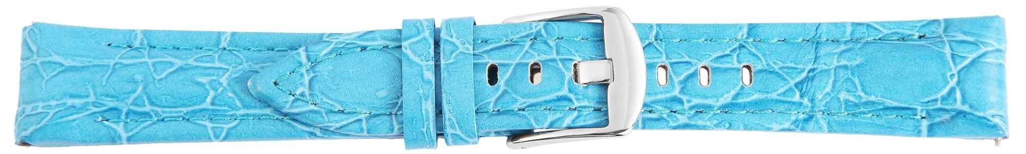Echtleder-Uhrenarmband, hellblau, 20 mm