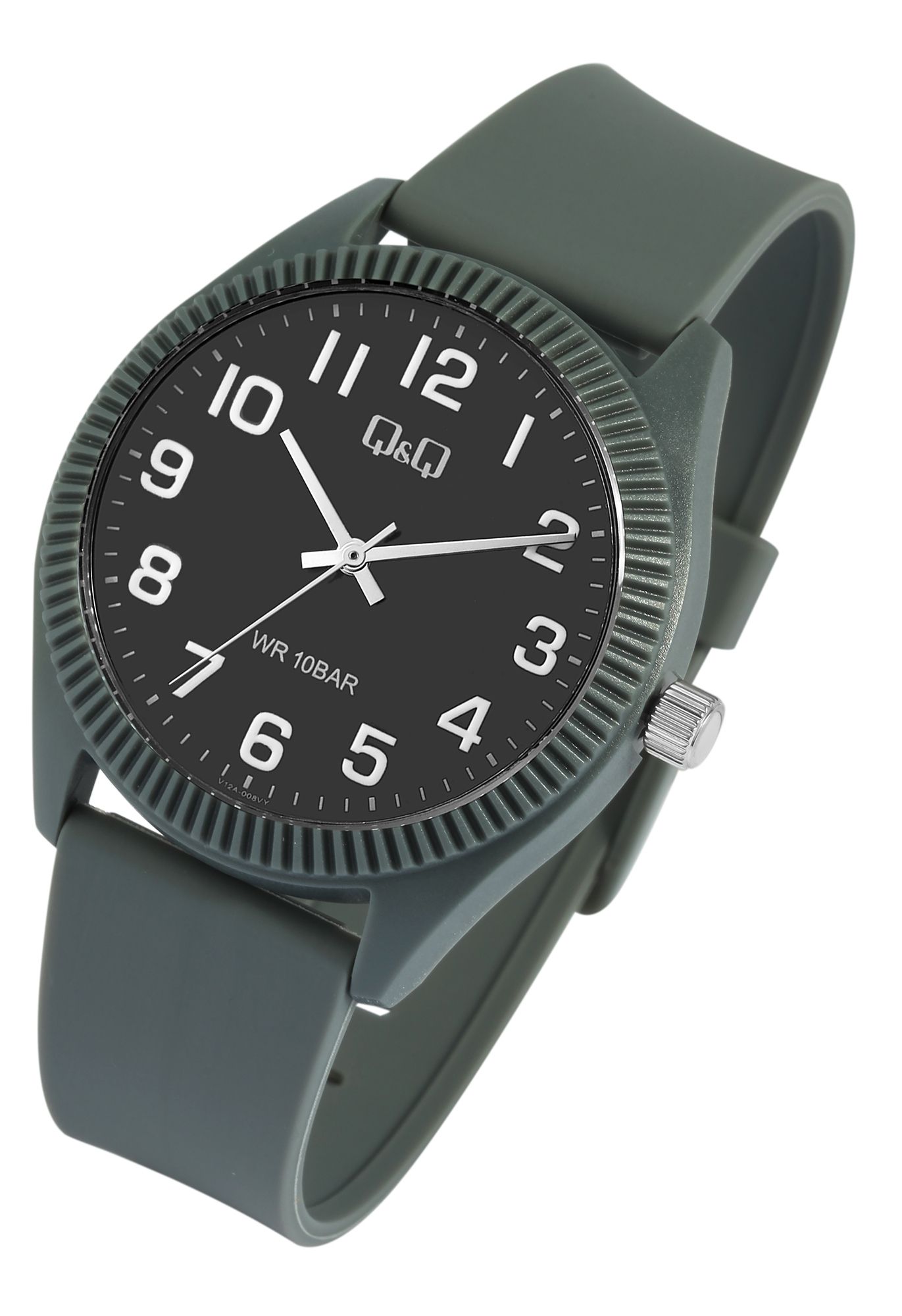 Q&Q Unisexuhr mit Silikonarmband, 10 Bar, grau