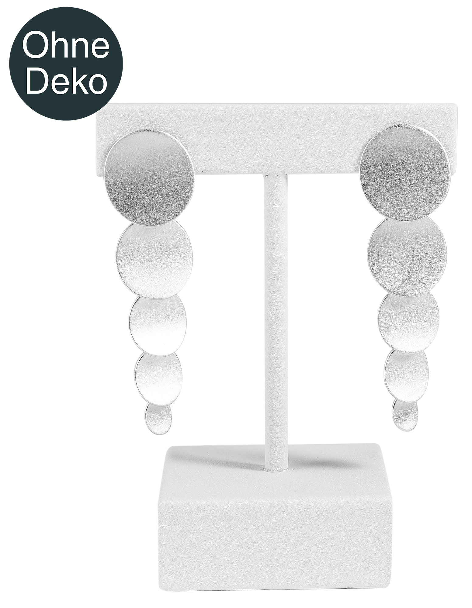 Aufsteller für Ohrringe/ Ohrhänger/ Creolen (Dekoserie Soft), PU-bezogen, 8 cm, weiß