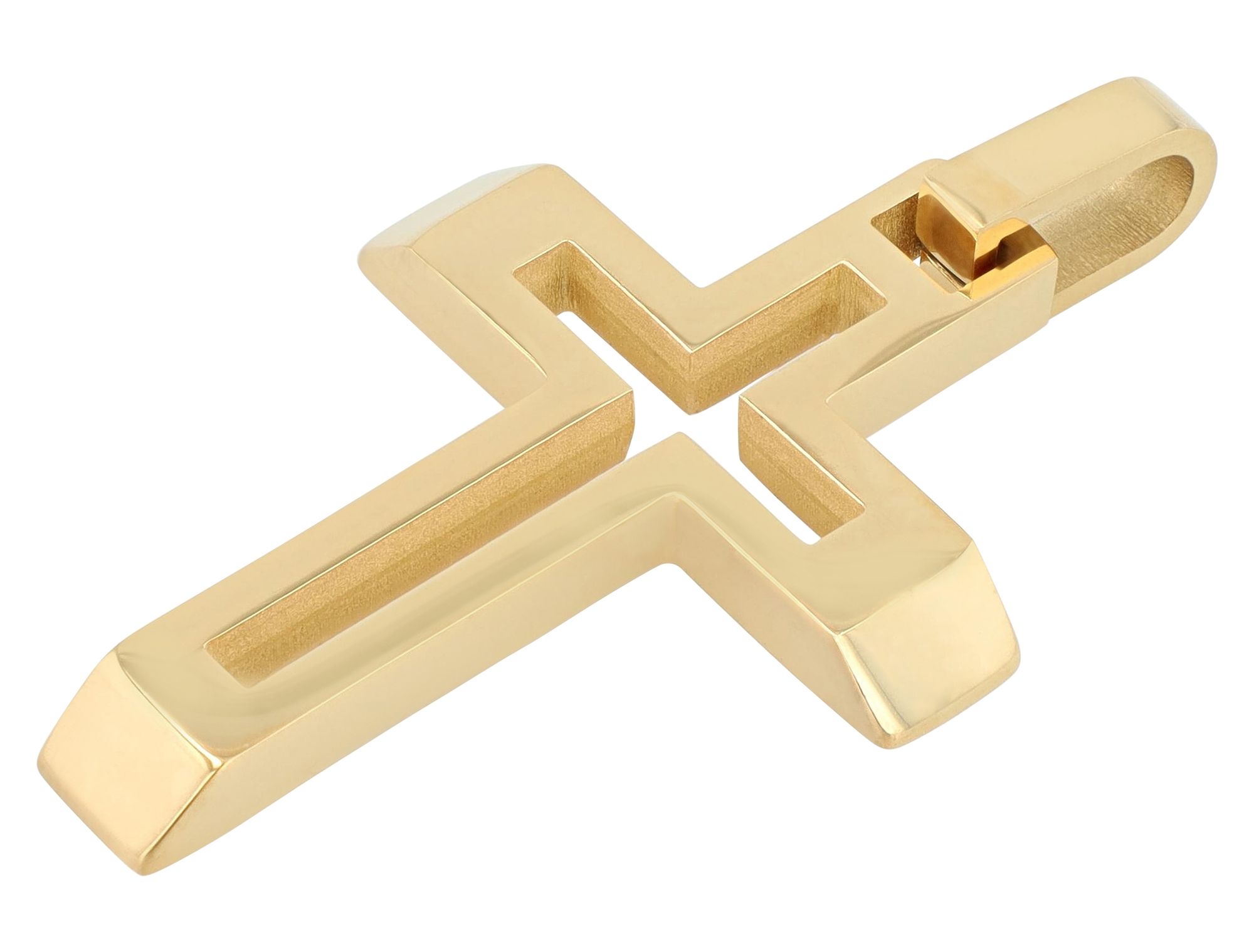 "Serene" Akzent Anhänger, Kreuz mit Öffnung, Edelstahl, goldfarben