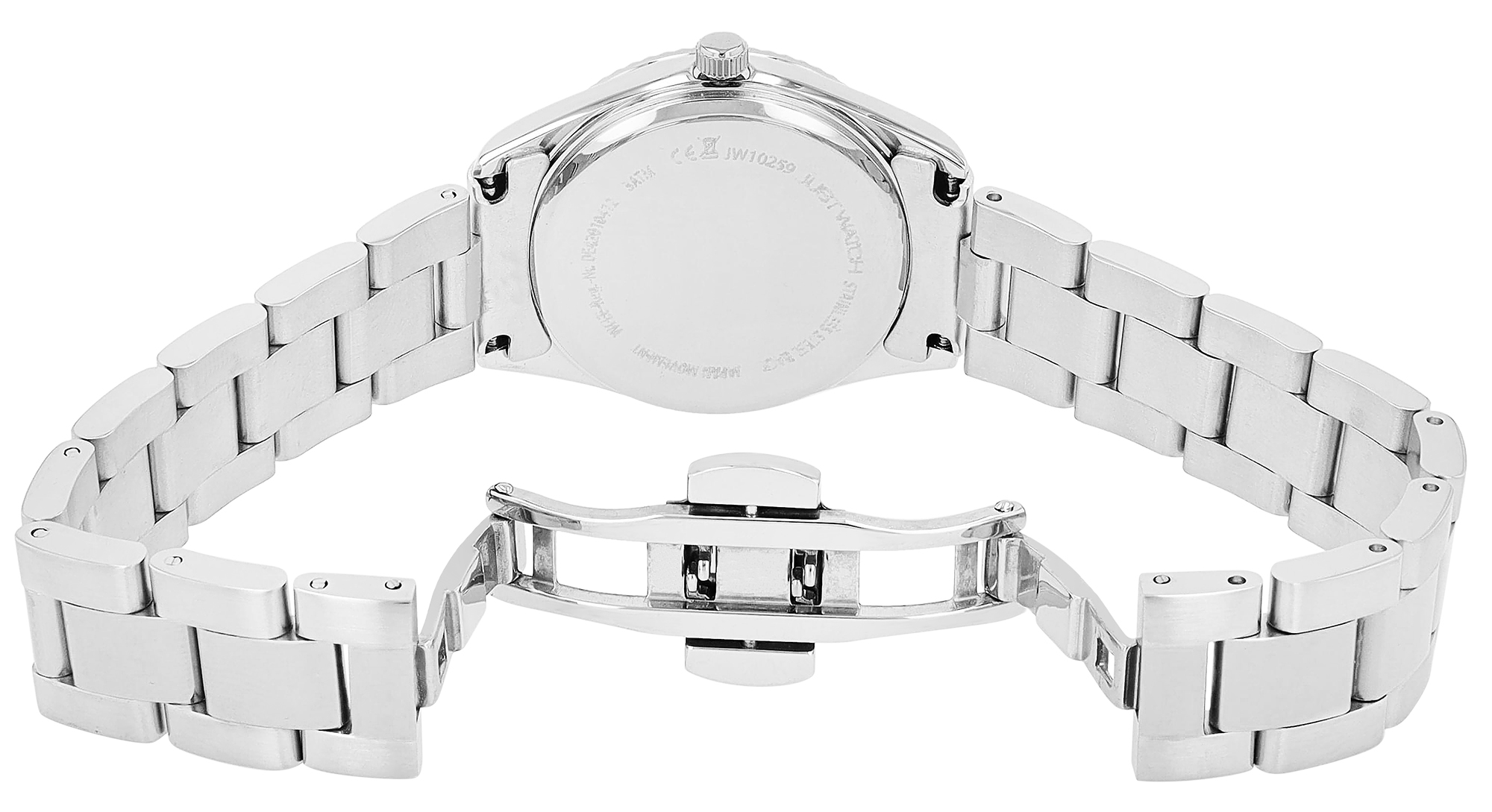 JUST WATCH Damenuhr "Lunaria" mit Edelstahlband, Simili, Ø 32 mm, silberfarben/ Perlmutt