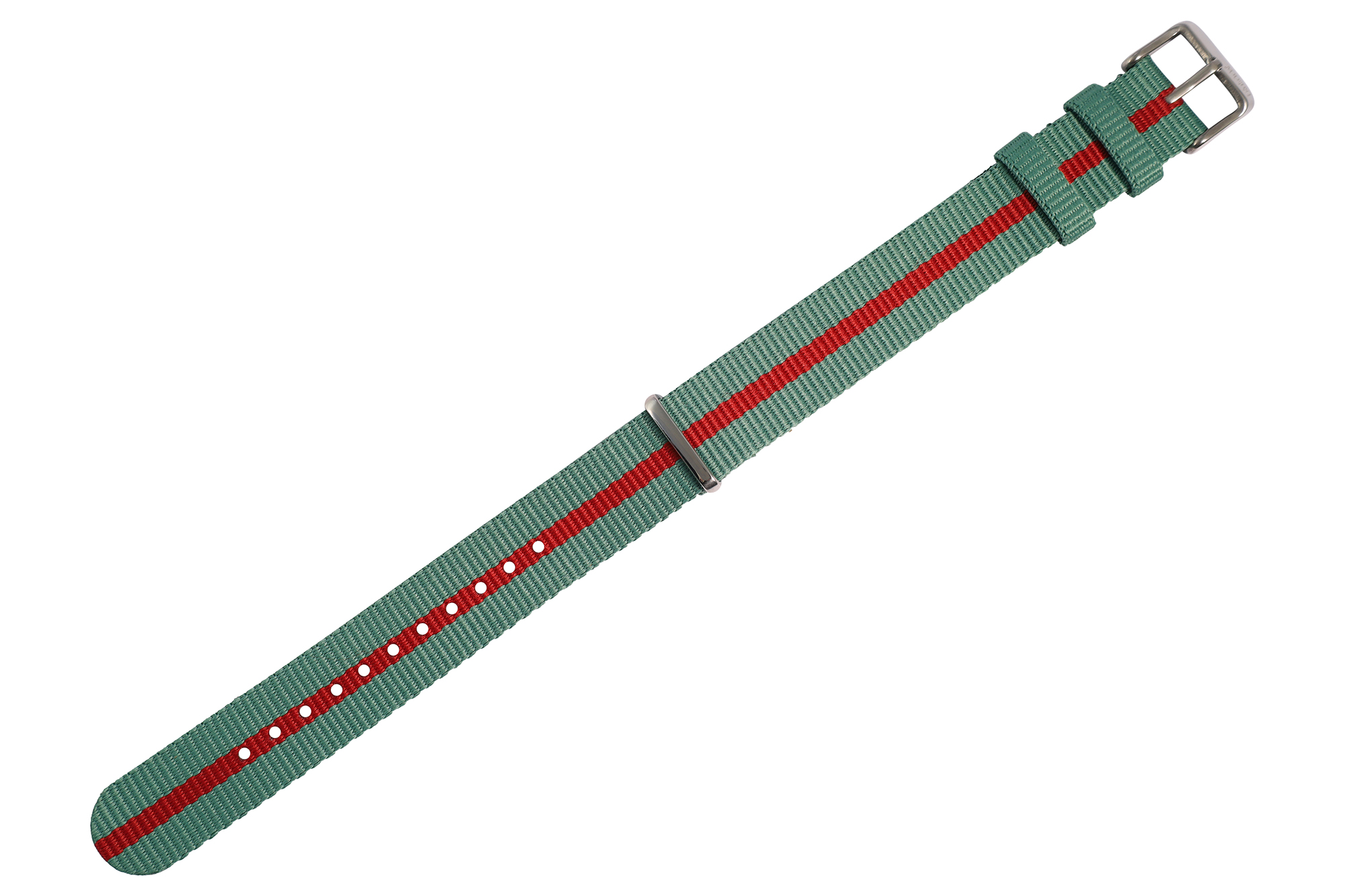 Moderno Milano - Nylon-NATO-Band, 18 mm (grün/ rot)