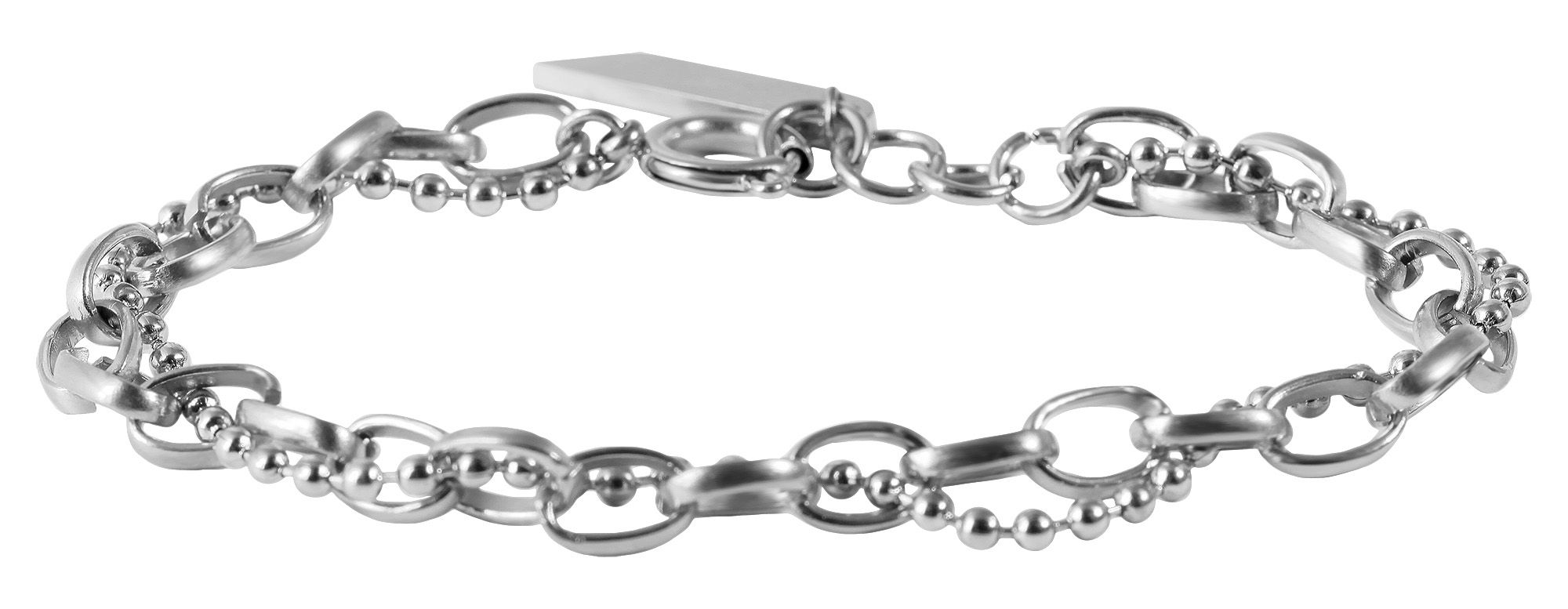"Caja" Armband, Edelstahl, Gravurplatte, 18 cm, silberfarben