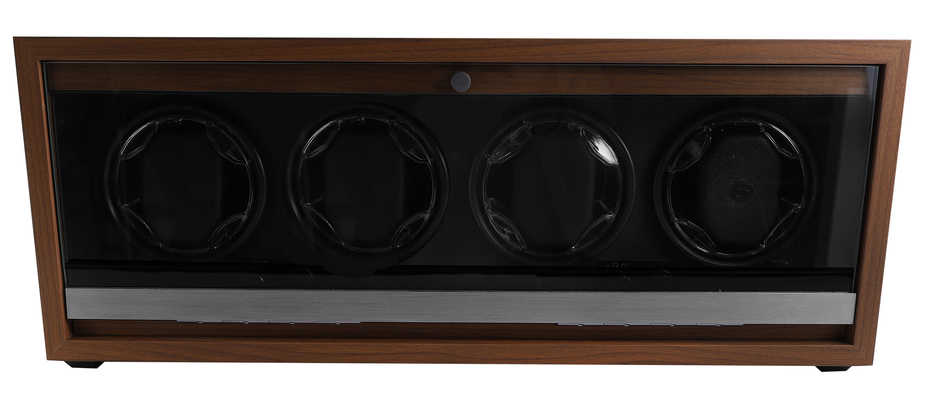 Automatischer Uhrenbeweger für 4 Uhren, LED, USB-DC (Holzoptik)