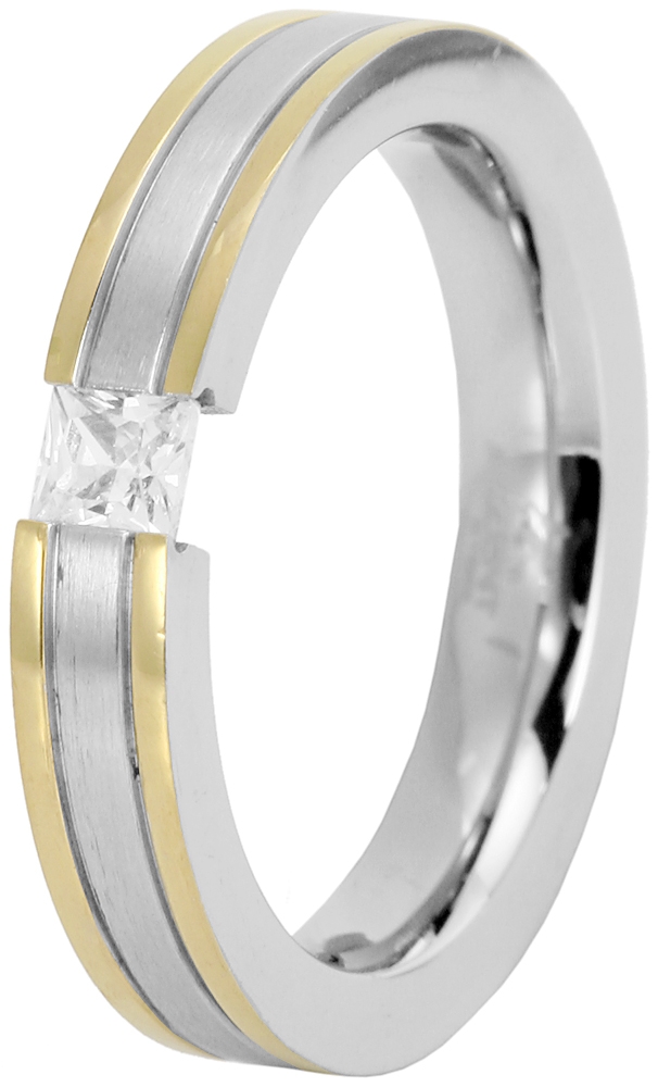 Akzent Damen-Ring aus Edelstahl