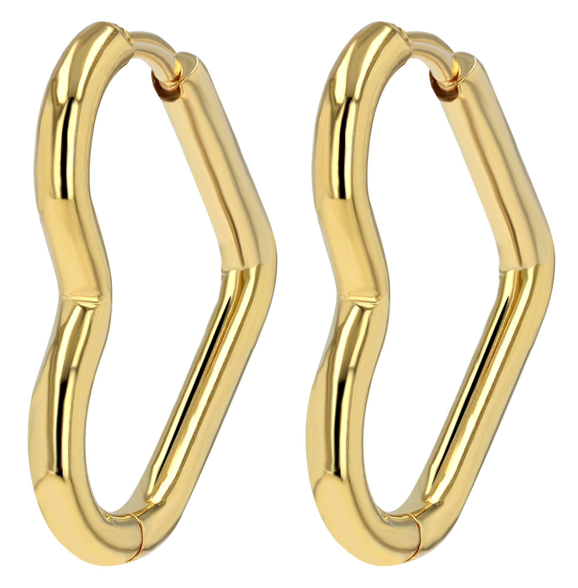 "Libi" Edelstahl Creole - asymmetrisches Herz, goldfarben