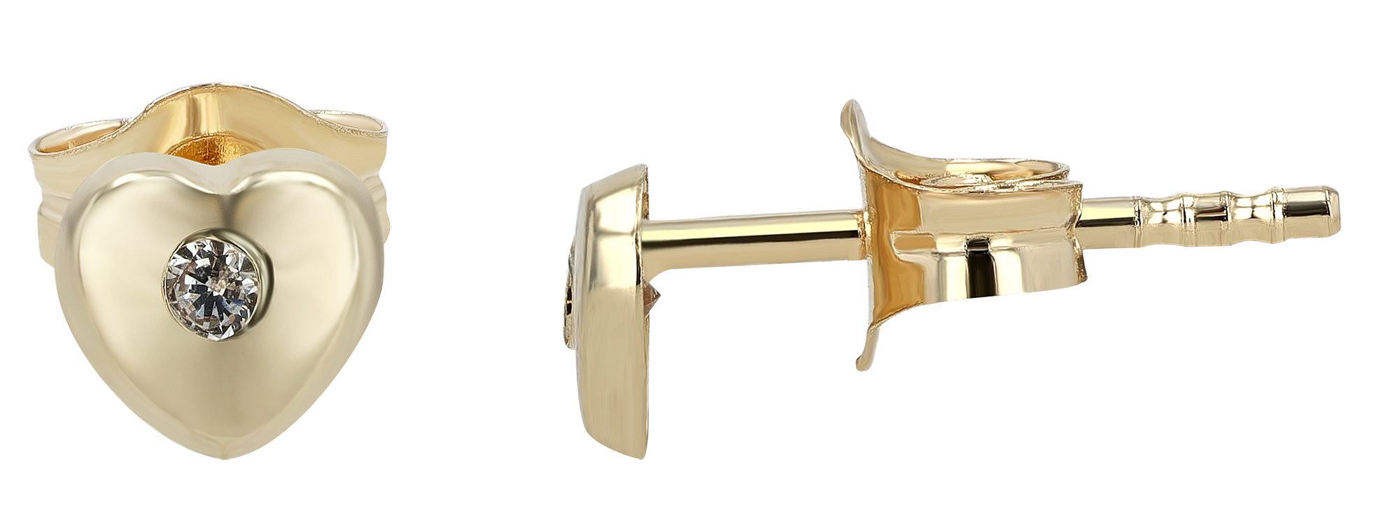 333/- Gold "Rana" Ohrstecker Herz, Gelbgold, 8 Karat, Kinder