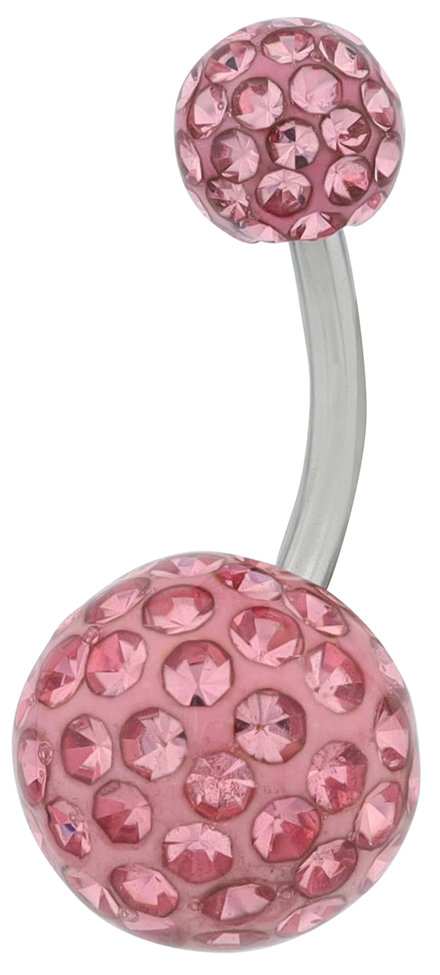 "Arla" Edelstahl-Bronze Bauchnabelpiercing, Länge 10,5 mm/ Stärke 1,8 mm, Rosa
