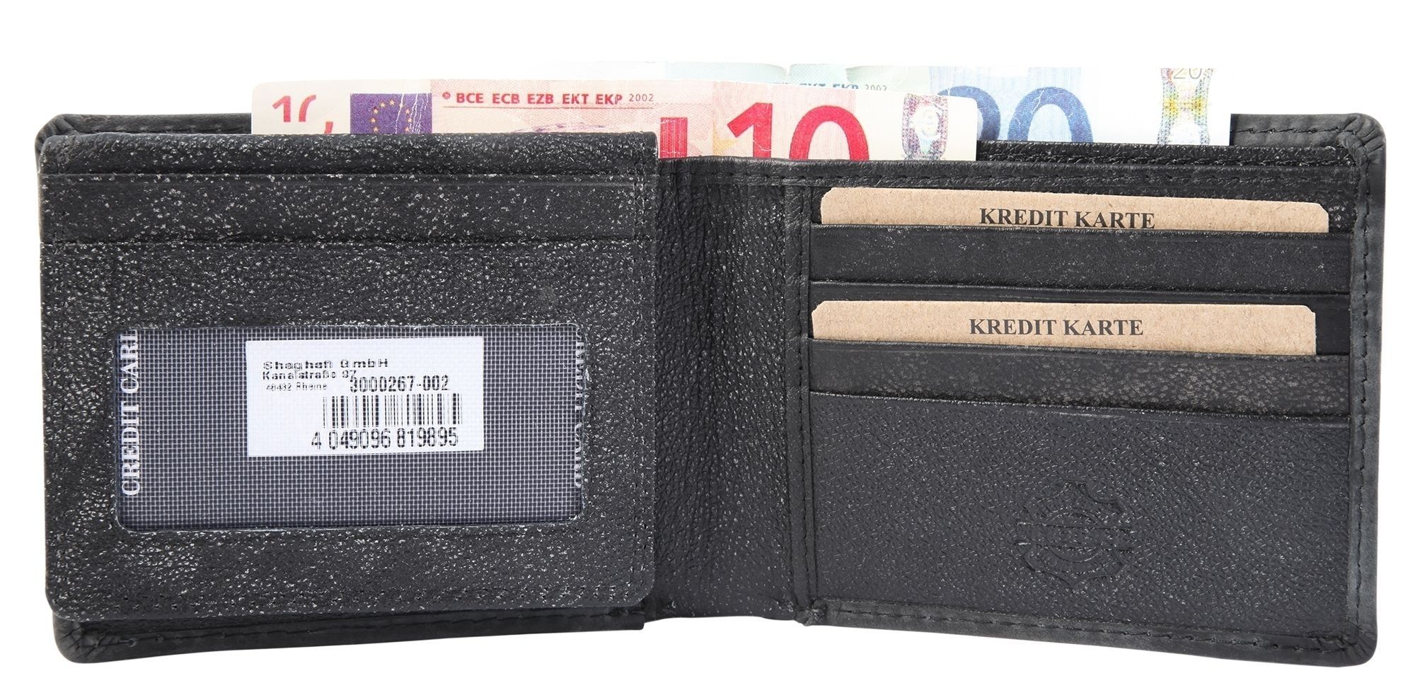 Akzent Herrengeldbörse aus Echt Leder in schwarz