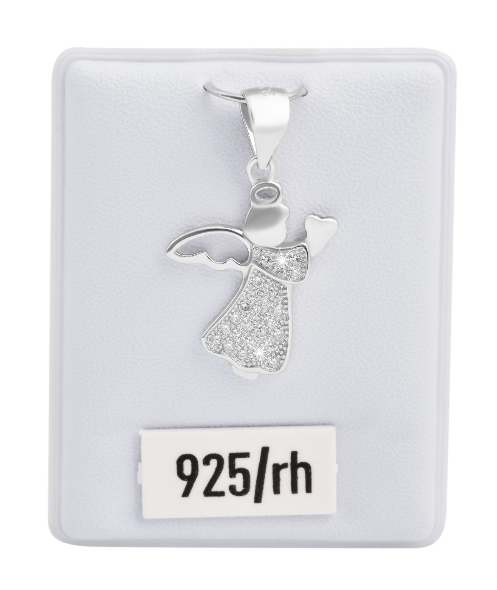 "Angelika" 925/- Echt Silber Anhänger - Engel/ Schutzengel, rhodiniert