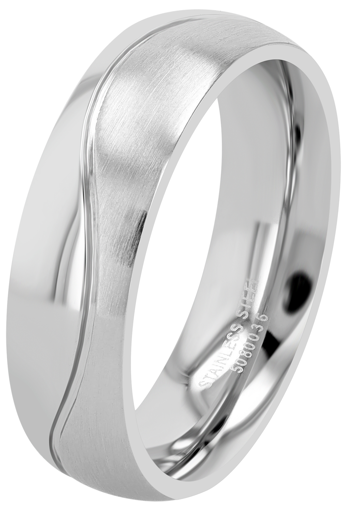 "Natural View"  Herren-Partnerring aus Edelstahl, silberfarbig, Gr. 68