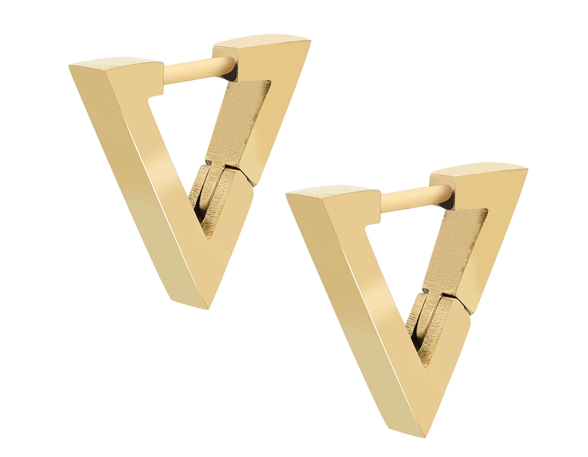 Akzent Klapp-Creolen "Tallia", Edelstahl, dreieckig, goldfarben
