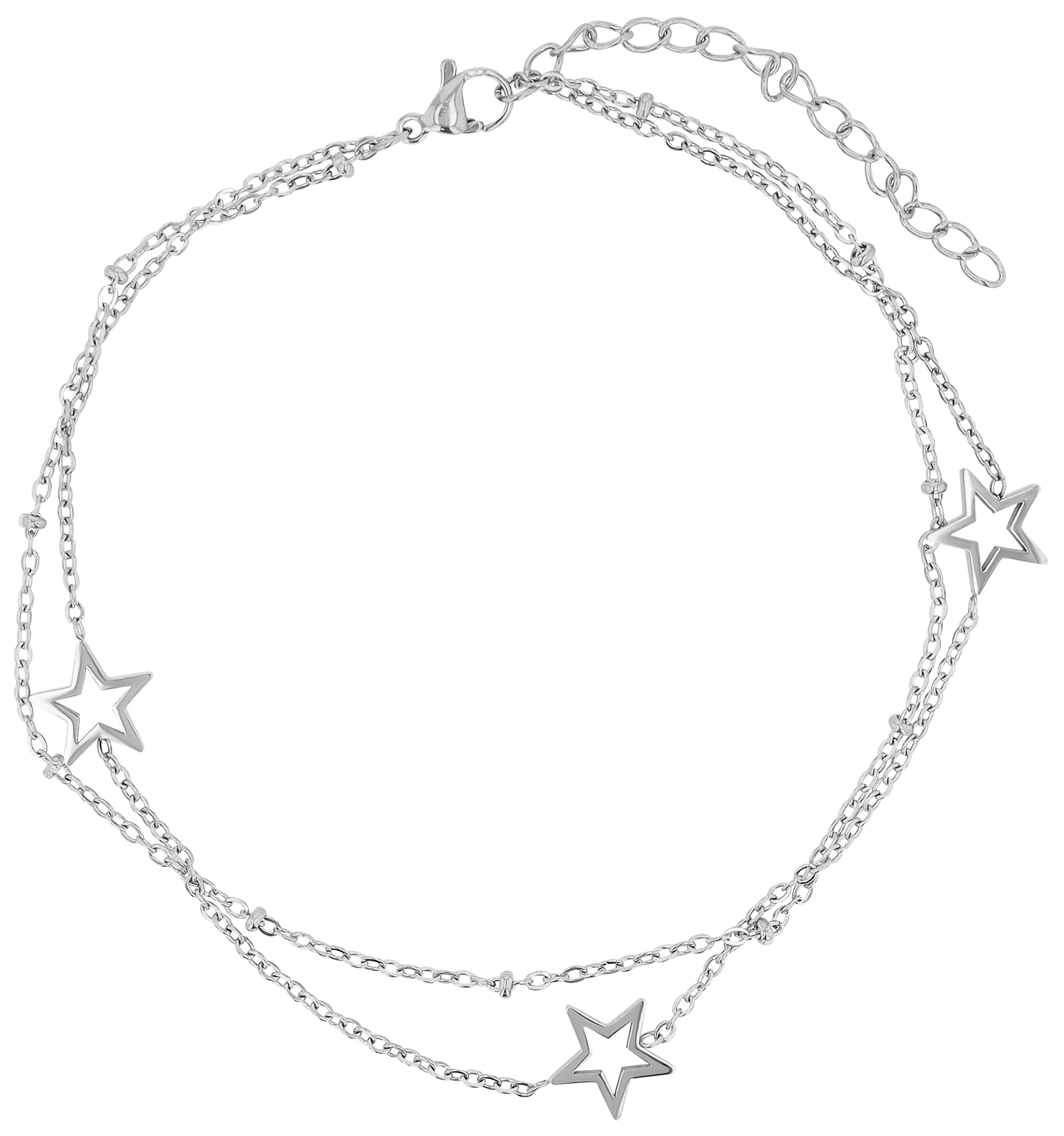 Edelstahl Fußkette, 24cm + 5cm