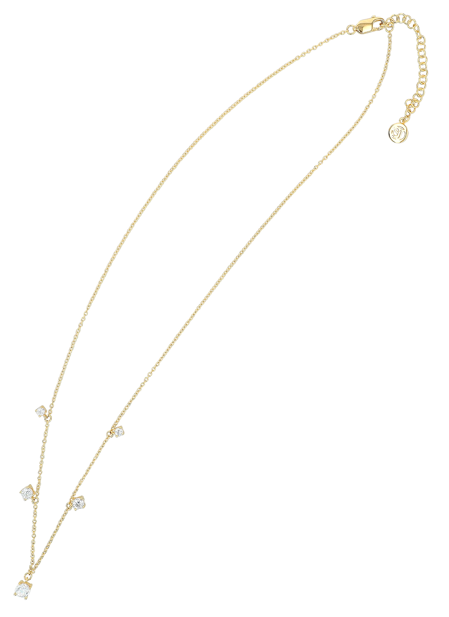Sif Jakobs Jewellery 925/- Echt Silber Kette mit Anhänger "Belluno Piccolo", Zirkonia, 42,5 + 5 cm, vergoldet