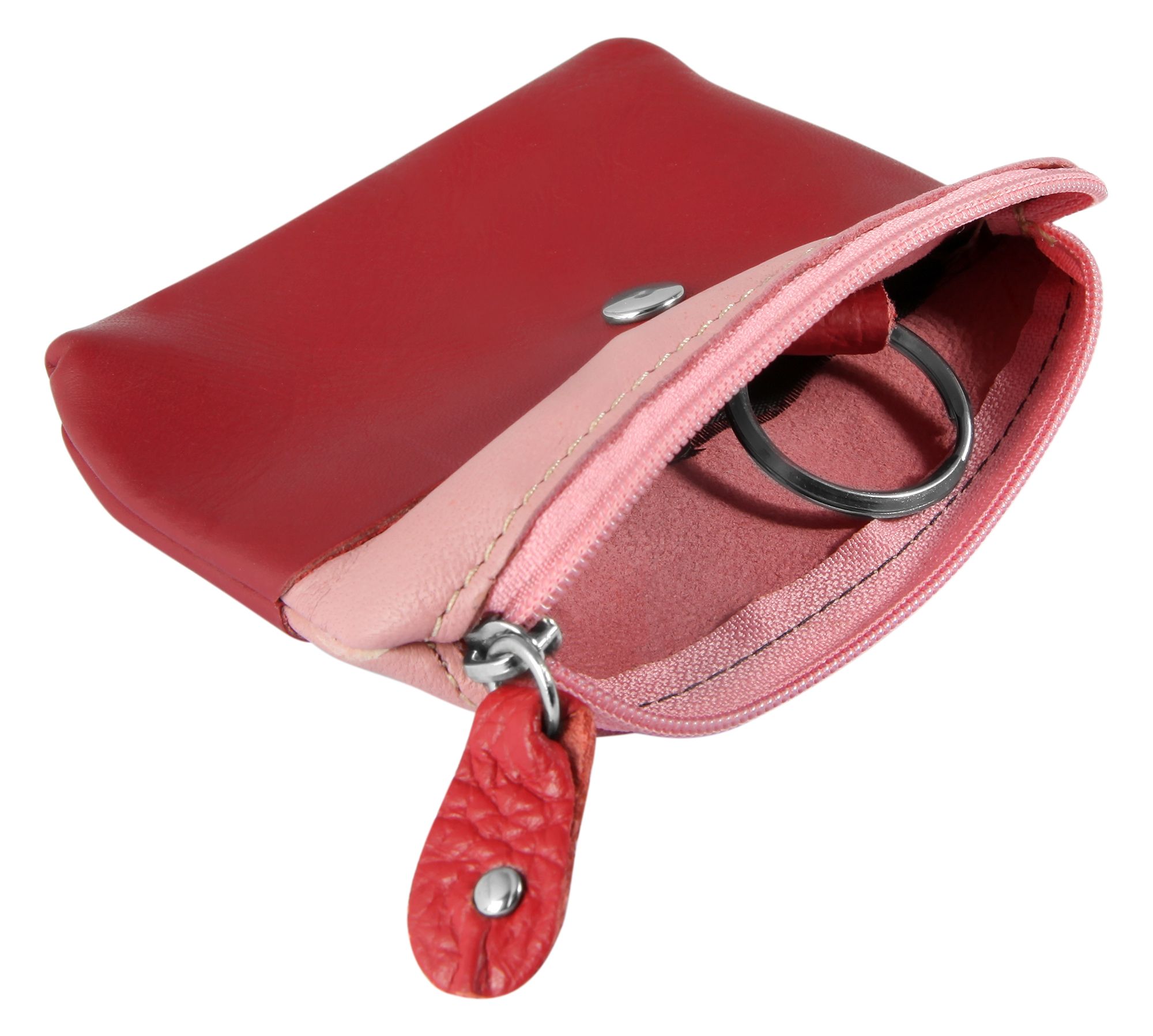 Excellanc Schlüsselbeutel aus Echtleder, pink/rosa