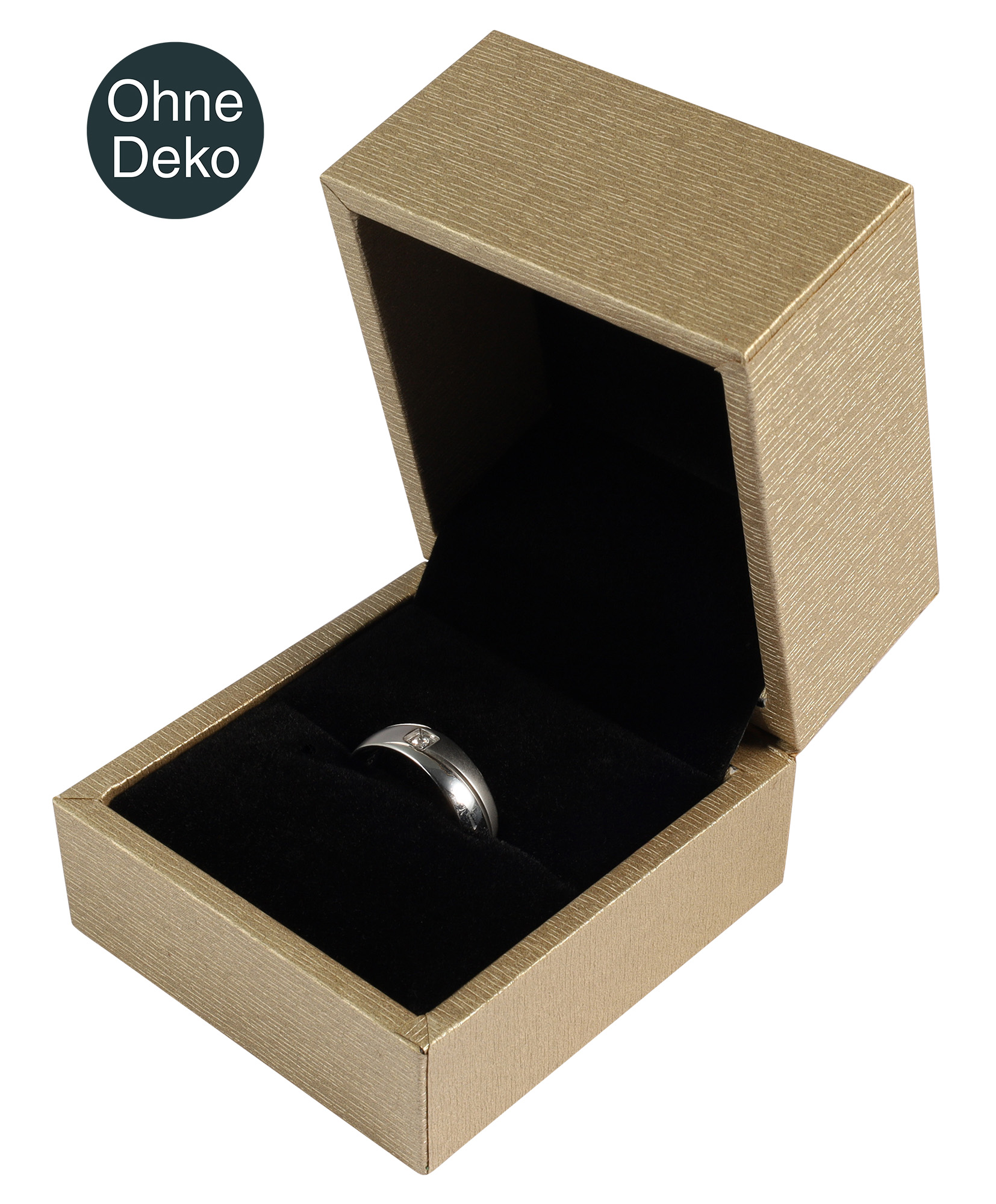Schmuckboxen in Holzoptik, goldfarben, VE12, 5,8 x 6,2 cm