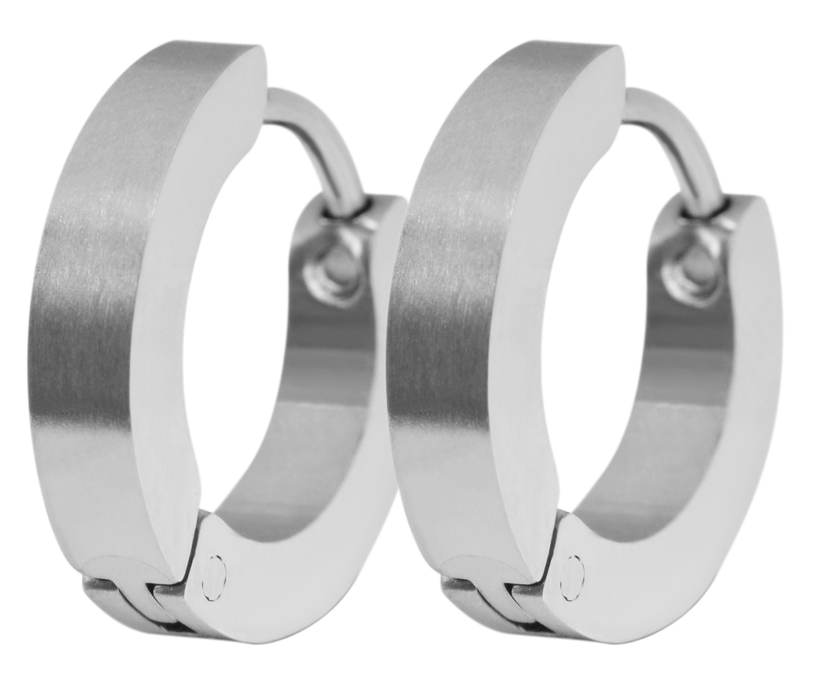 "Inu", Edelstahl Creolen, Ø 9mm/ 3mm, silberfarben