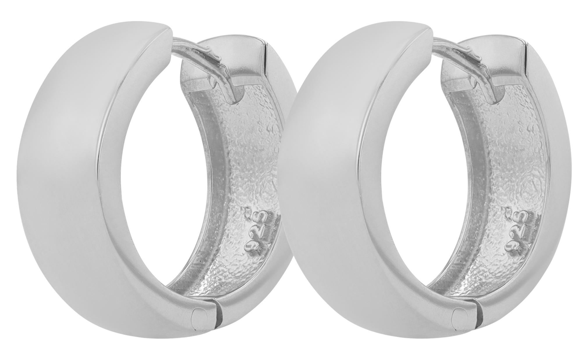 "Adels" 925/- Echt Silber Creolen/ Hoops, silberfarben rhodiniert