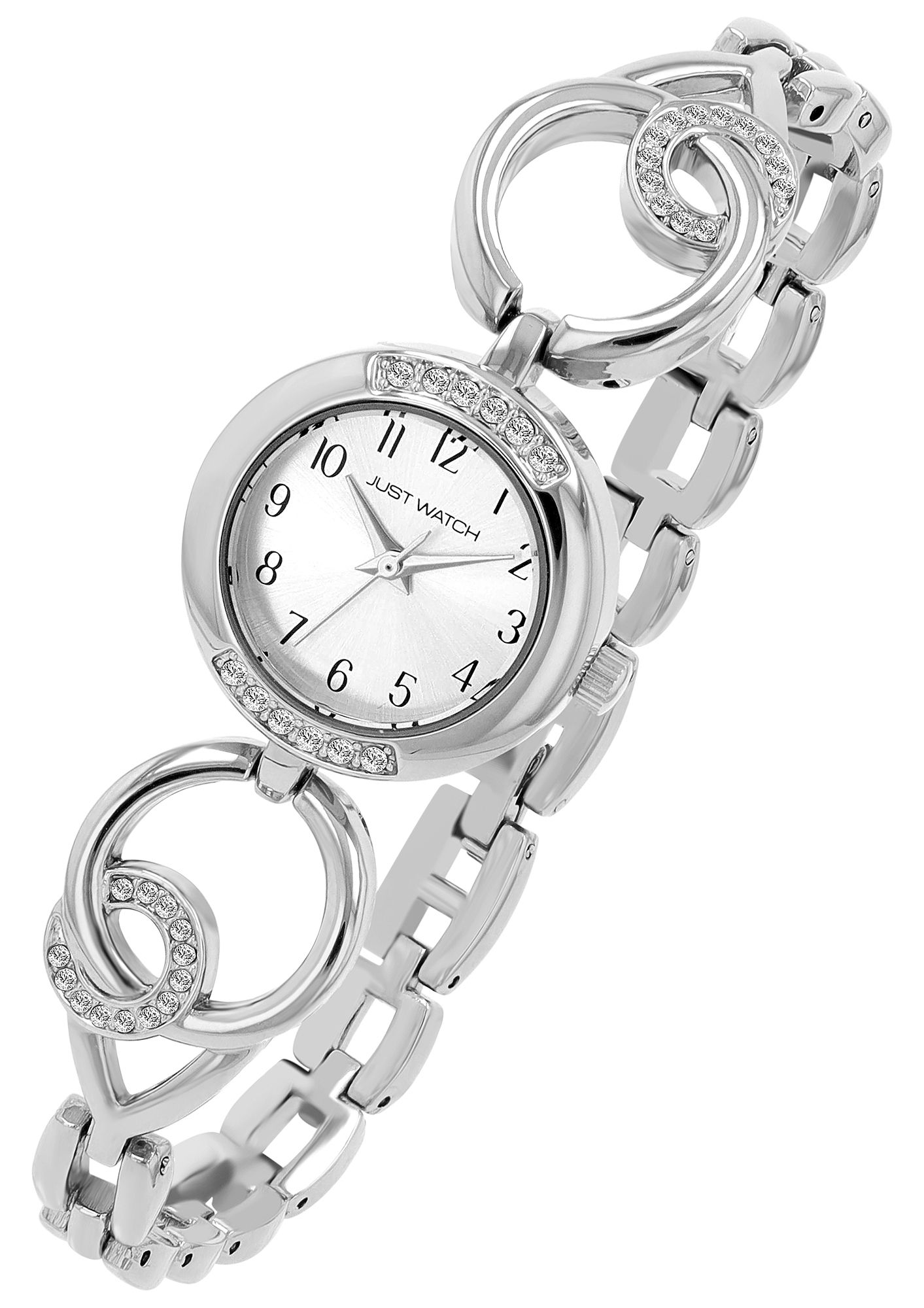 Just Watch Damenuhr "Liana" mit Gliederarmband, Ø 24 mm, silberfarben/ weiß