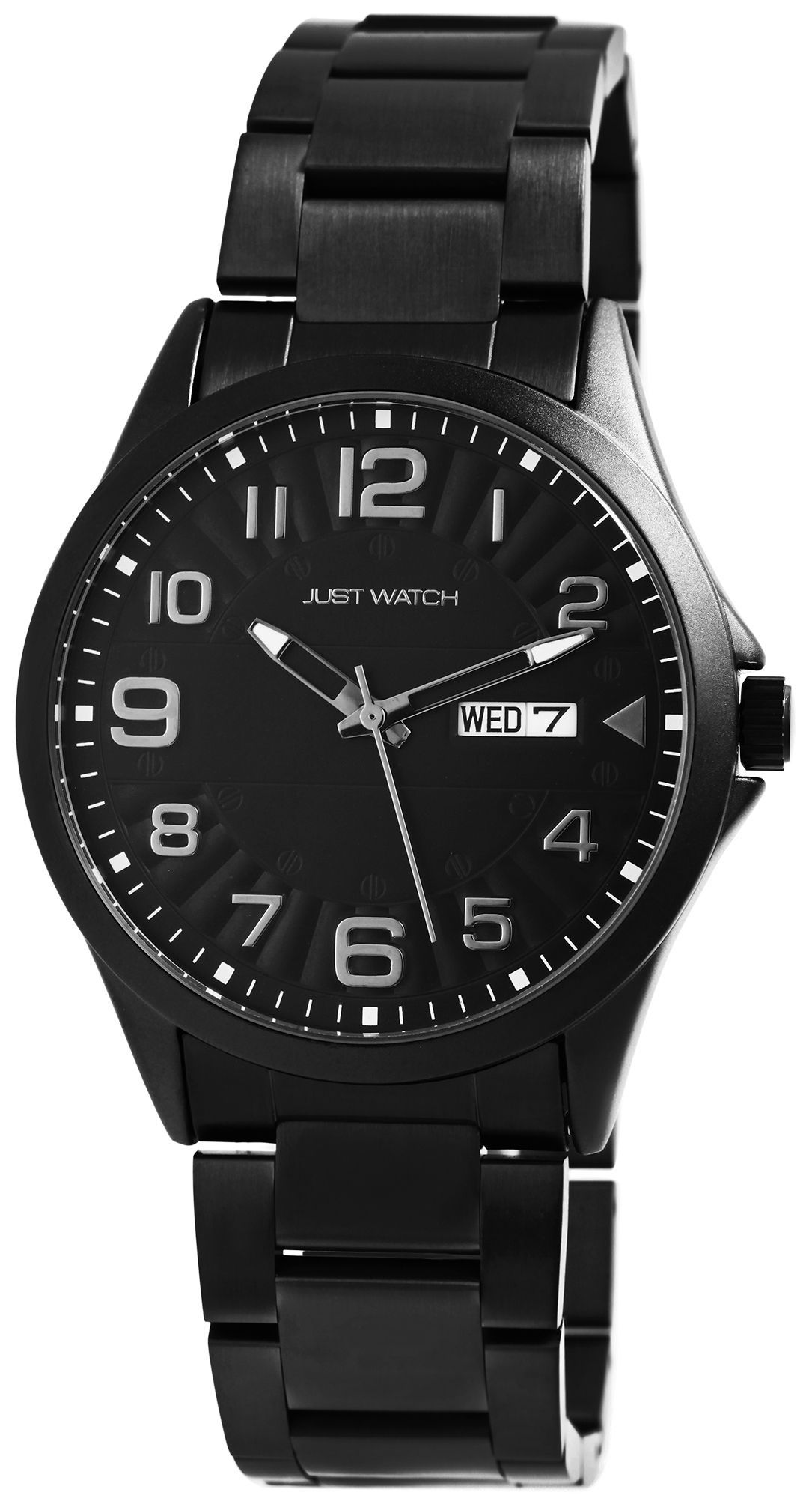 Just Watch Herrenuhr, Edelstahlband, schwarz