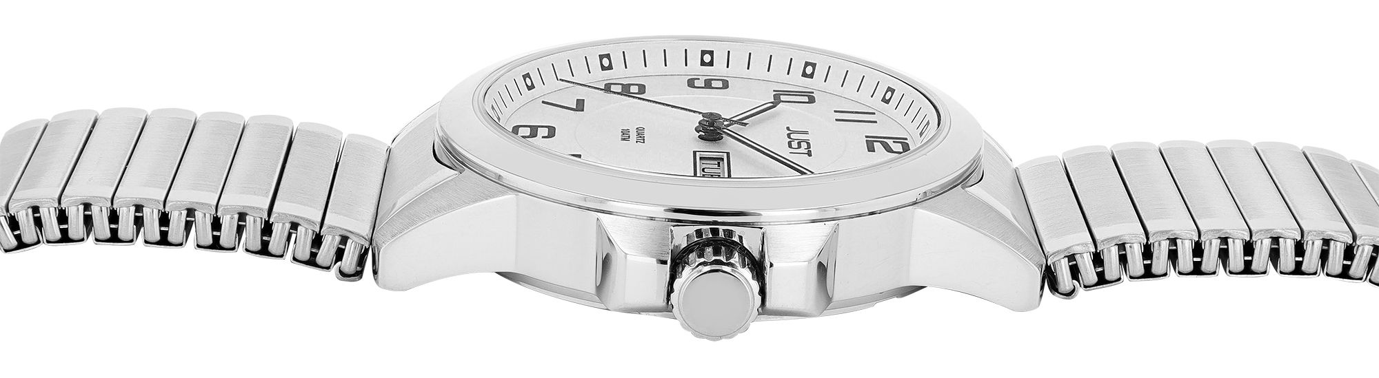 Just Herrenuhr "Lien" mit Edelstahl Zugarmband, Ø 39 mm, silberfarben