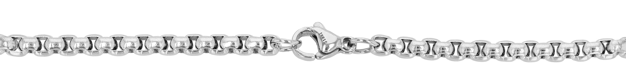 "Kless" Edelstahl Kette (61cm/ 3,5 mm) mit Anhänger - Kreuz, silberfarbig