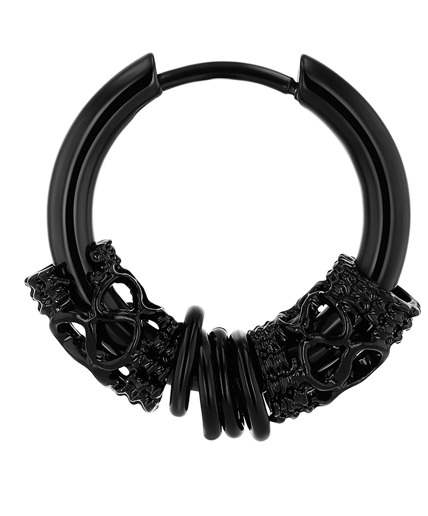 "Malbec" Single-Creole (Herren), Edelstahl, Ø 14 mm, schwarz