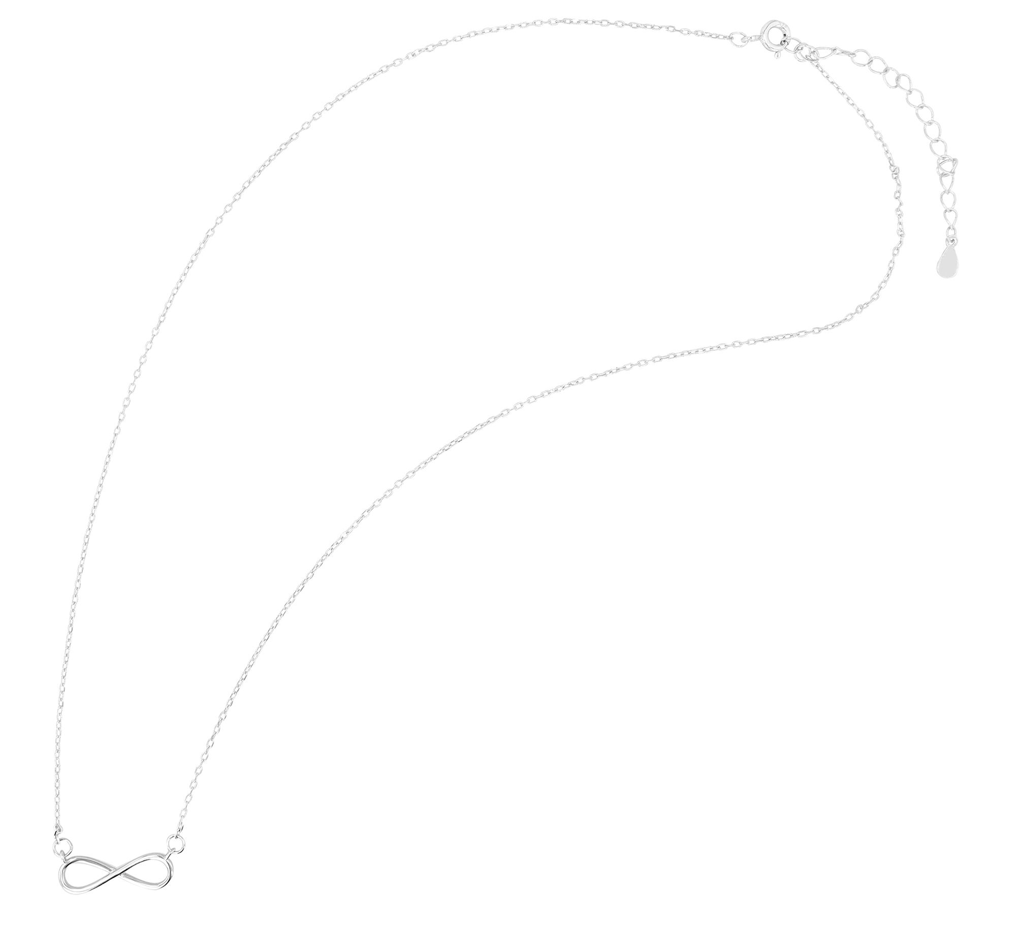 925/- Echt Silber Infinity-Halskette "Ysabel", rhodiniert, 42+5 cm