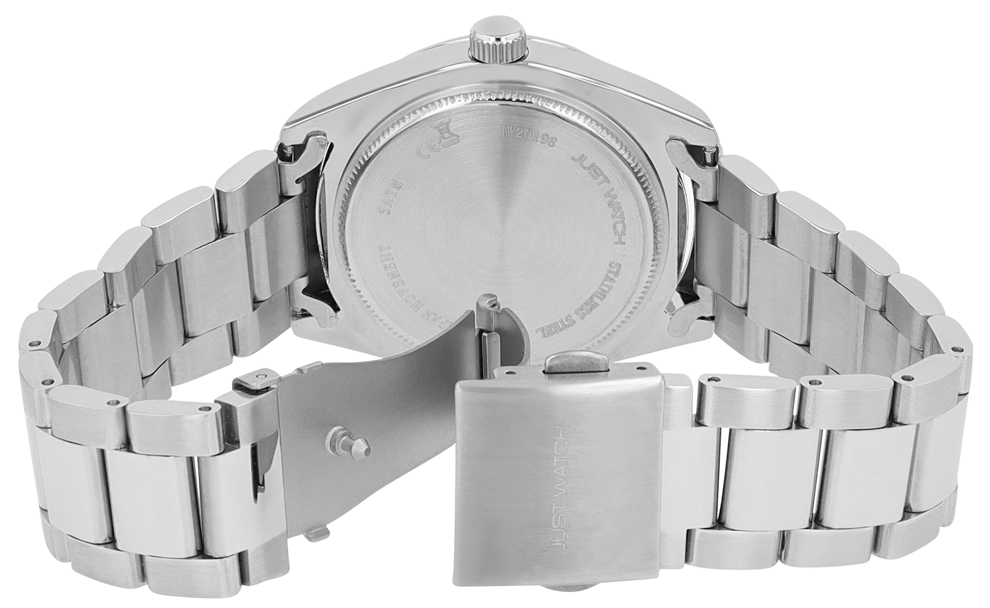 JUST WATCH Herrenuhr "Mats" mit Edelstahlband, Ø 41 mm, silberfarben/schwarz, 5ATM