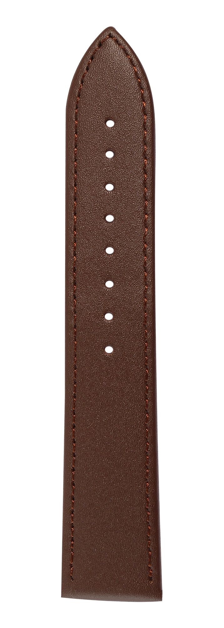 Uhrenarmband aus Echtleder, genäht, dunkelbraun, 22 mm