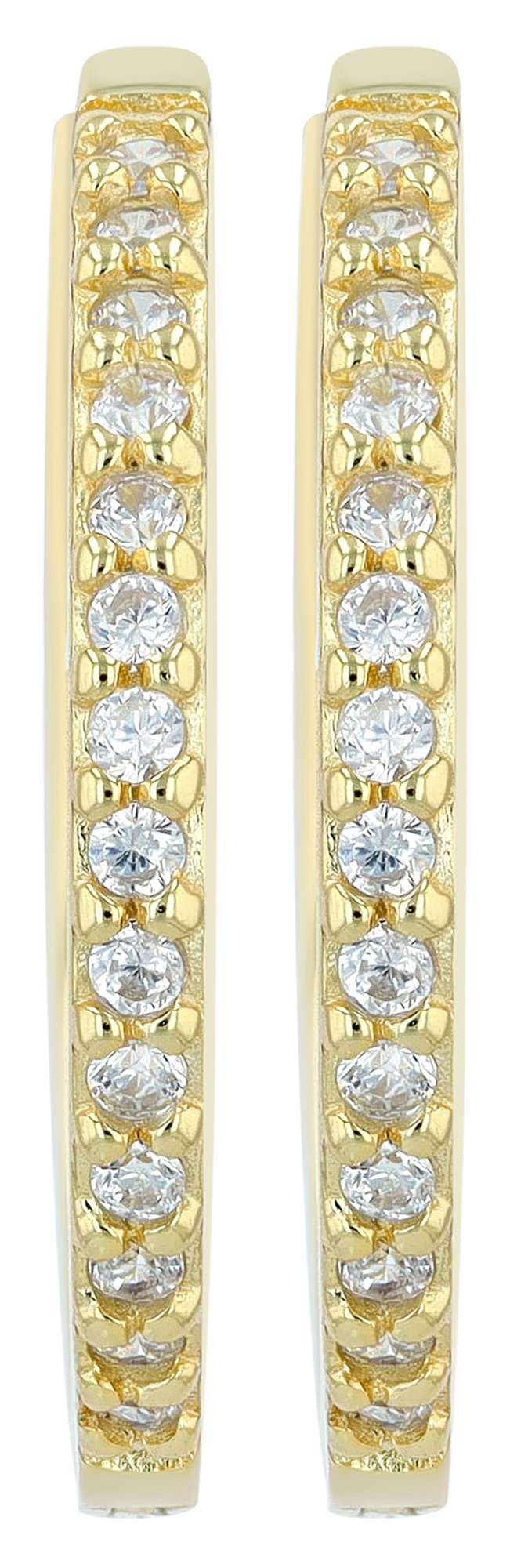 "Preti" 925/- Echt Silber Creolen Ø 20 mm, Zirkoniabesatz, vergoldet