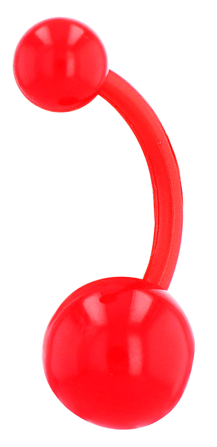 "Mirnesa" Bauchnabelpiercing, VE 6 aus Kunststoff, Länge 10 mm/ Stärke 1,5 mm, rot