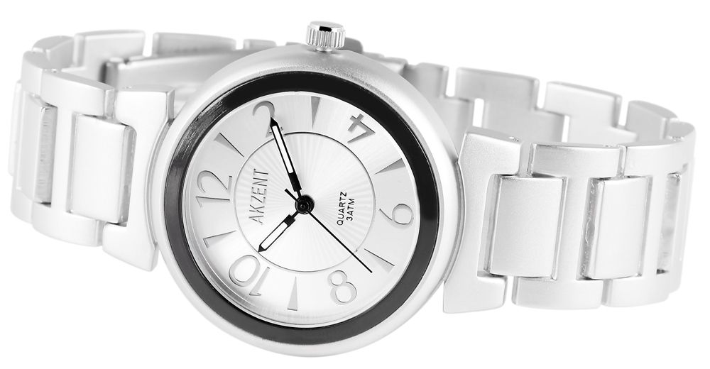 Akzent Damenuhr mit Metallarmband