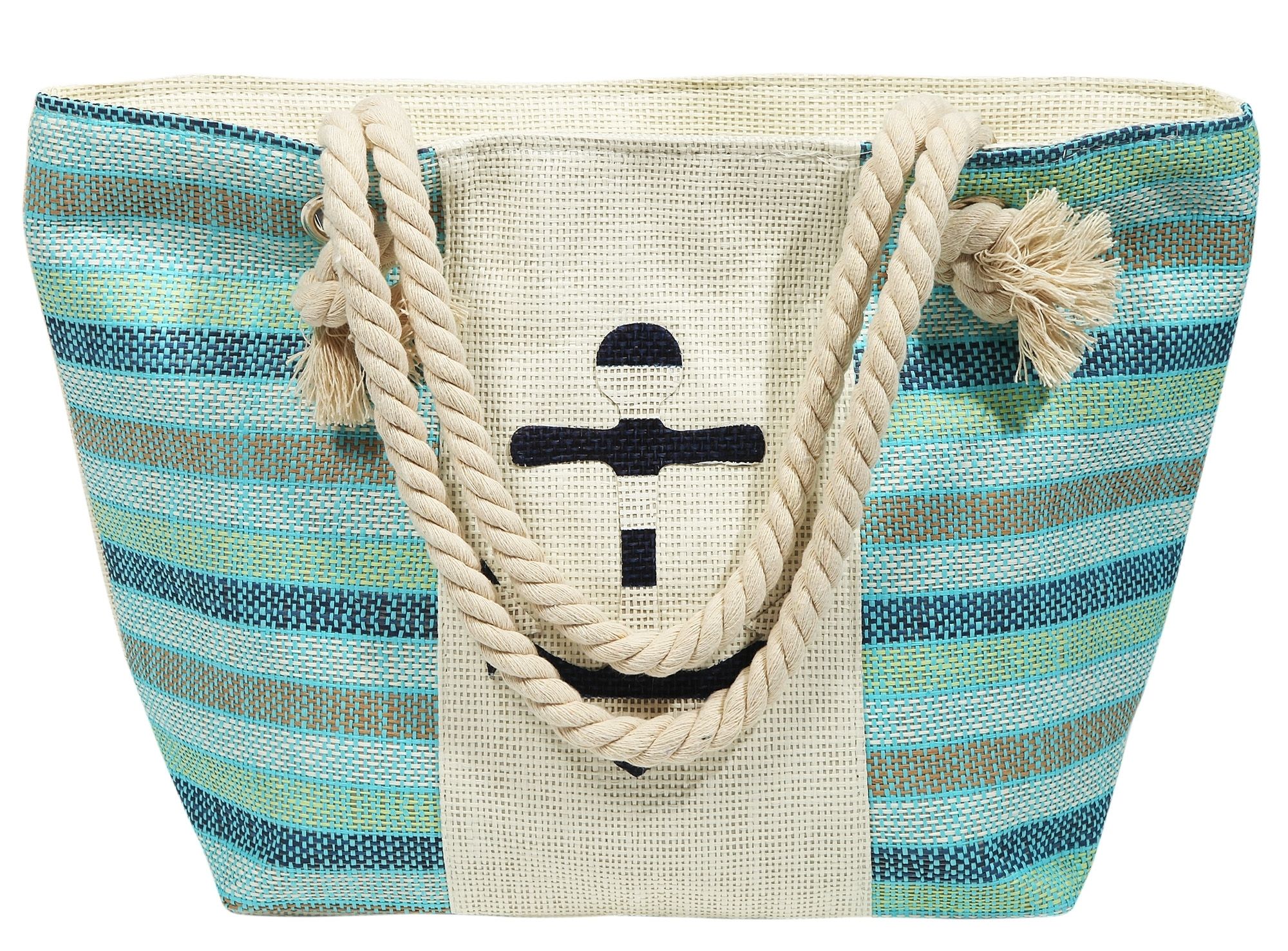 Strandtasche aus Bastfaser, maritim