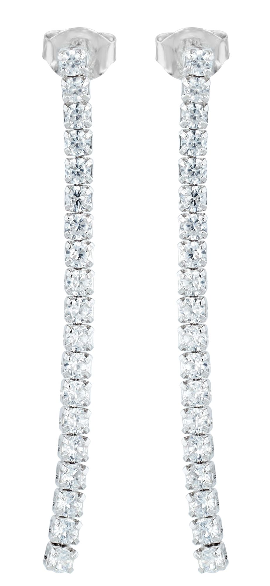 "Ayana" 925/- Echt Silber Ohrstecker mit Hänger/ Tennis Ohrstecker, silberfarben rhodiniert