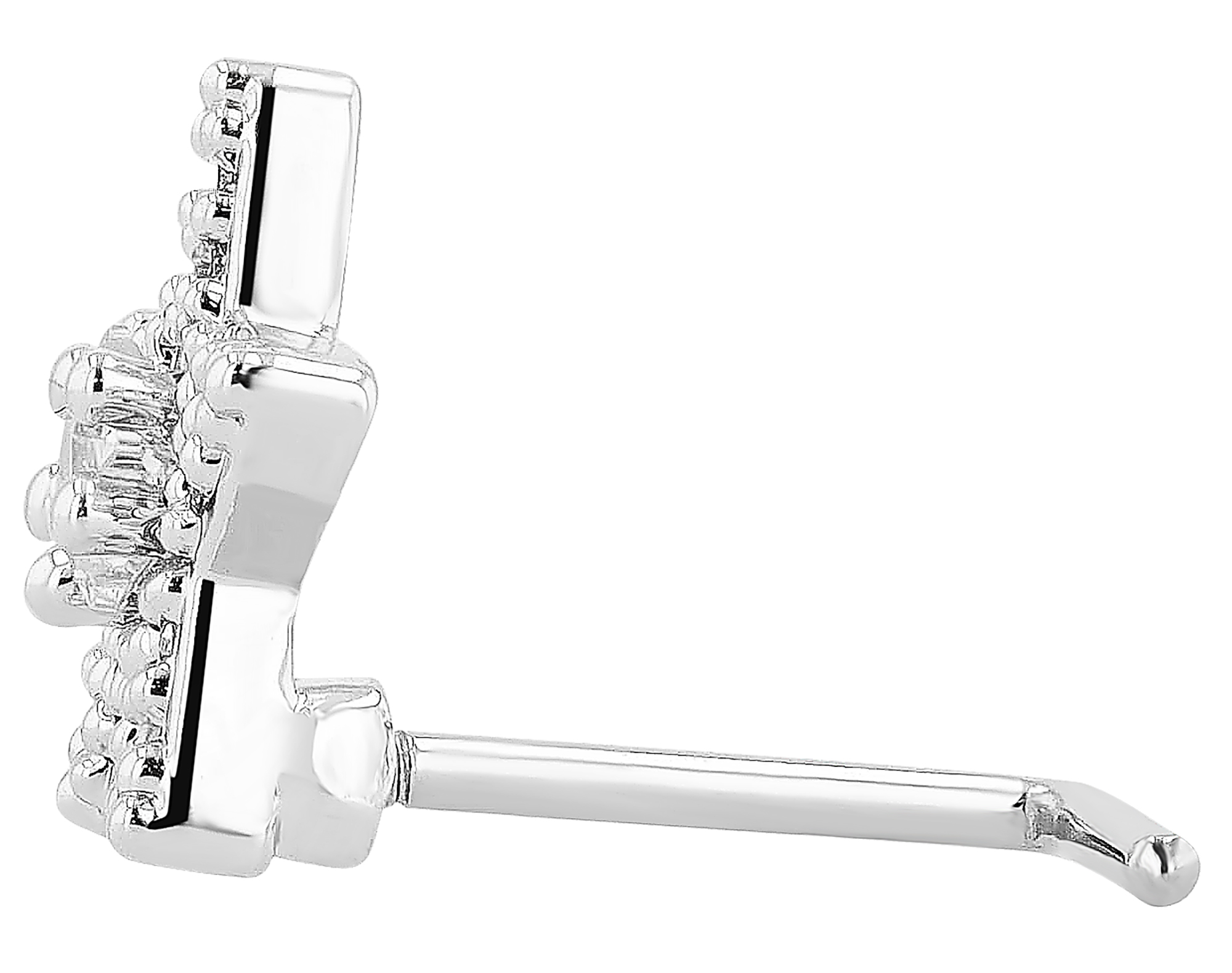 "Pakize" Nasenpiercing aus Edelstahl, L-Form, Stern, Ø 0,9mm/ Stablänge 7,5 mm, silberfarben