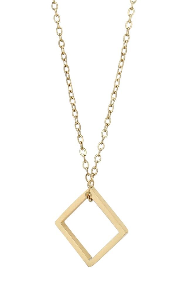 "Vilma" Edelstahl Schmuckset - Kette mit Anhänger & Ohrringe, goldfarben