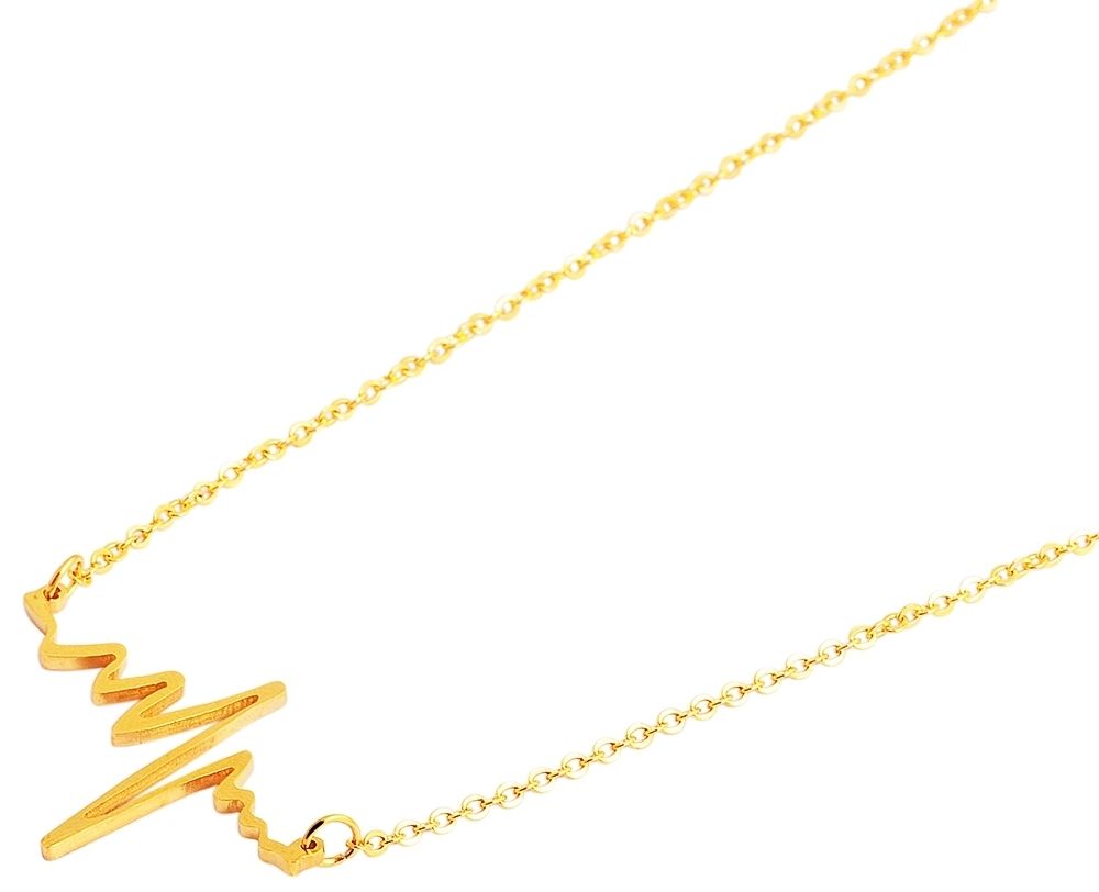 "Laurena", Edelstahl Ankerkette, Herzschlag, goldfarben