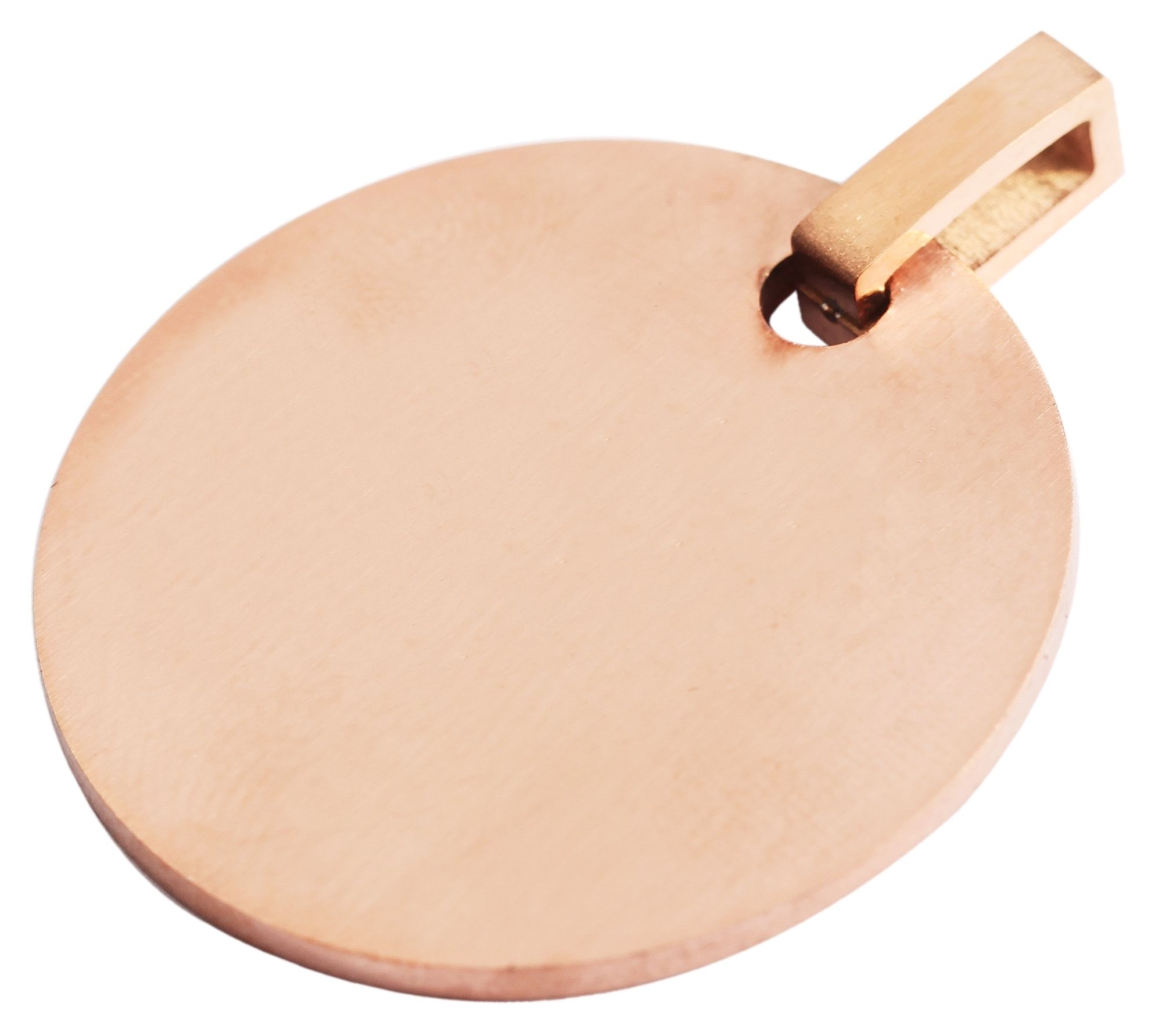 Akzent Gravuranhänger aus Edelstahl, rund, roségoldfarbig, mattiert