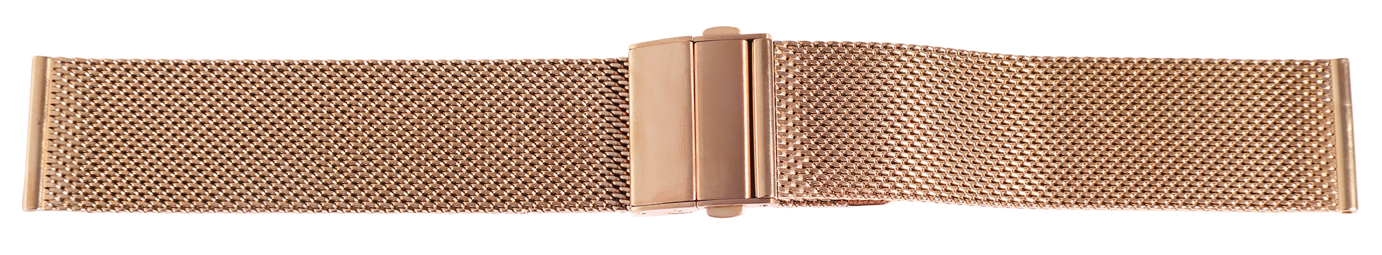Edelstahl-Milanese (Quick-Release), Faltschließe, roségoldfarben, 22 mm