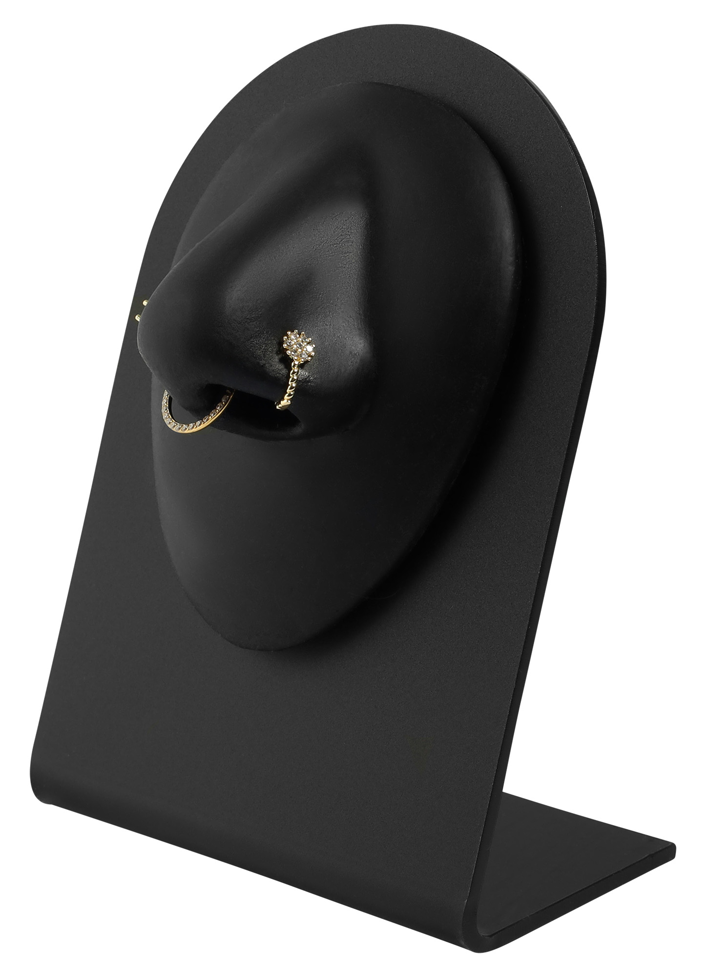 Aufsteller für Piercings, Kunststoff/Silikon, schwarz