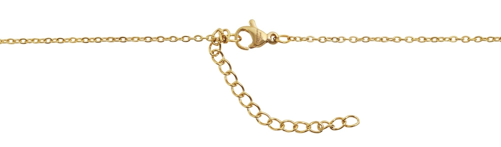 Akzent Edelstahl Halskette mit Anhänger, Länge: 43+5cm, goldfarbig