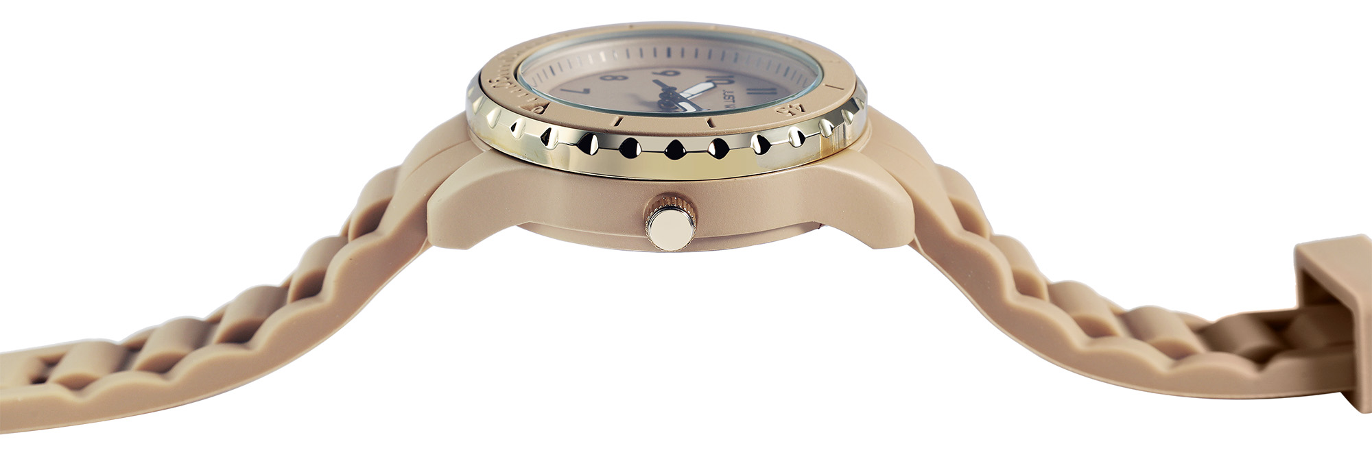 JUST WATCH Damenuhr "Kaia" mit Silikonband, 5ATM, braun/ goldfarben